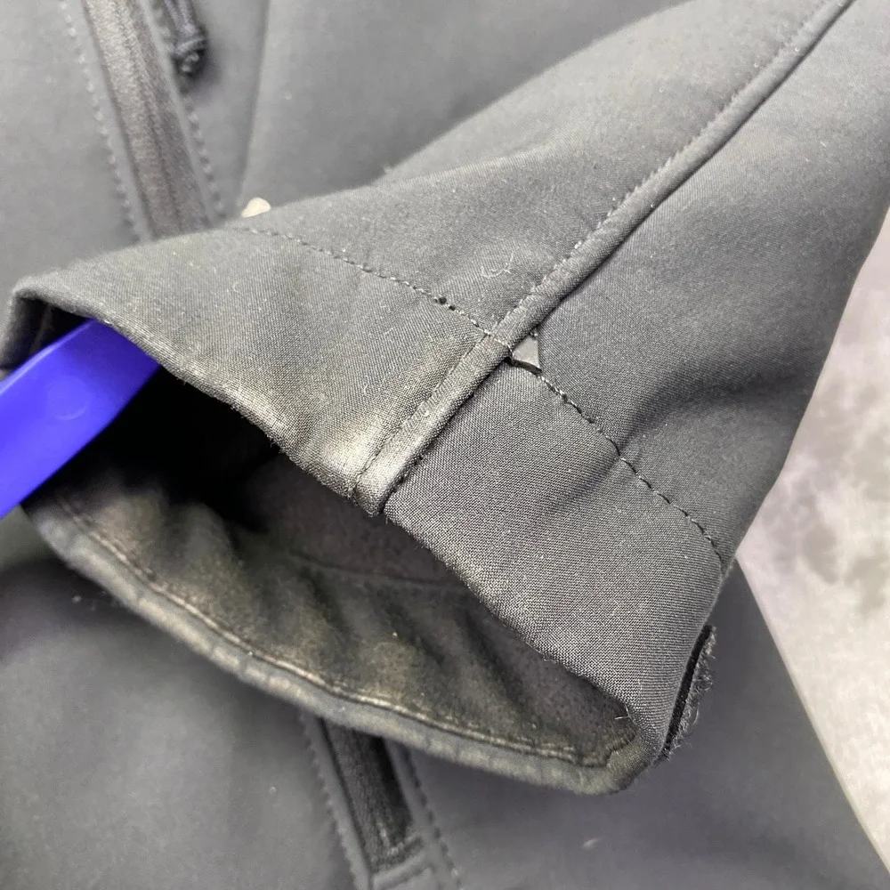 The North Face‎ Apex Mens Medium Black Softshell Full Zip Jacket Fleece Lined